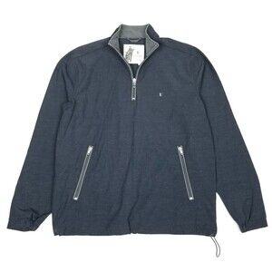 Linksoul Golf Tempus Fugit Heather Navy Quarter Pullover Windbreaker Mens Small